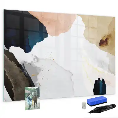 Magnetic glass dry erase board spot abstraction design