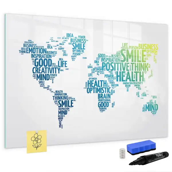 Magnetic marker board nice words map design