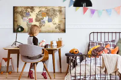 Magnetic marker board old world map design
