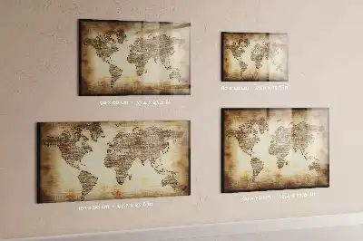 Magnetic marker board old world map design