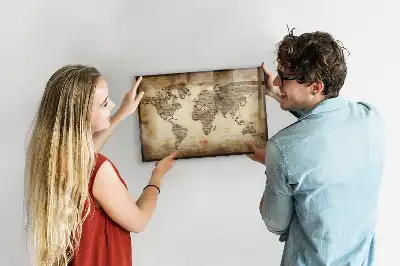 Magnetic marker board old world map design