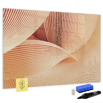 Magnetic marker board with abstract wave pattern