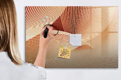 Magnetic marker board with abstract wave pattern