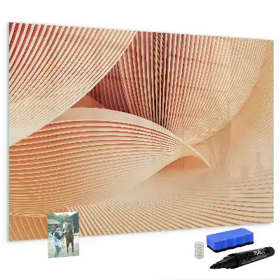 Magnetic marker board with abstract wave pattern