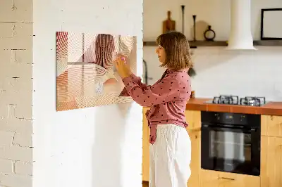Magnetic marker board with abstract wave pattern
