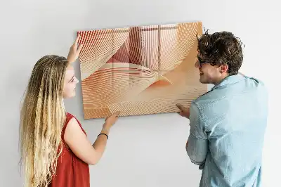 Magnetic marker board with abstract wave pattern