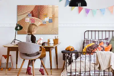 Magnetic marker board with abstract wave pattern