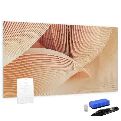 Magnetic marker board with abstract wave pattern