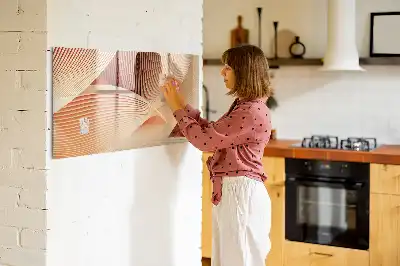 Magnetic marker board with abstract wave pattern
