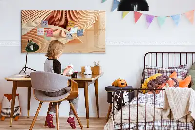 Magnetic marker board with abstract wave pattern