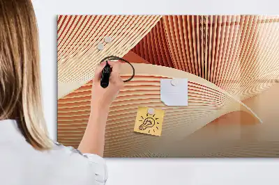 Magnetic marker board with abstract wave pattern
