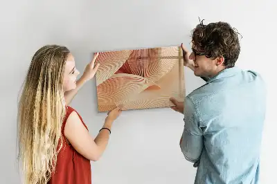 Magnetic marker board with abstract wave pattern