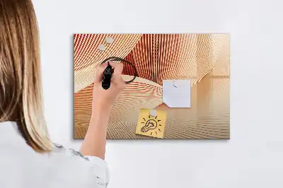 Magnetic marker board with abstract wave pattern