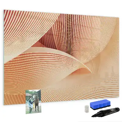 Magnetic marker board with abstract wave pattern