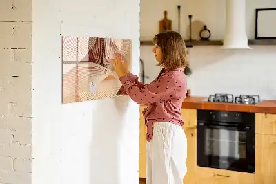 Magnetic marker board with abstract wave pattern