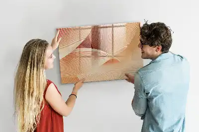 Magnetic marker board with abstract wave pattern