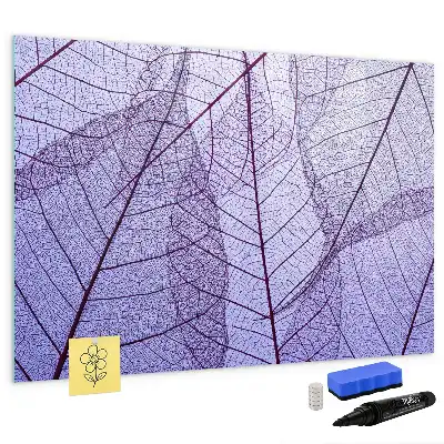 Magnetic glass dry-erase board with nature leaves design