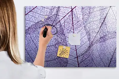 Magnetic glass dry-erase board with nature leaves design