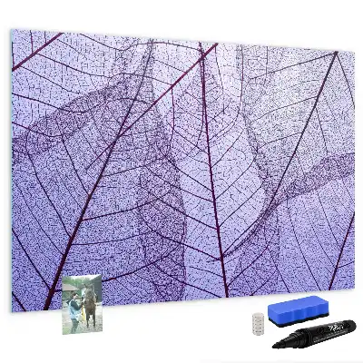 Magnetic glass dry-erase board with nature leaves design
