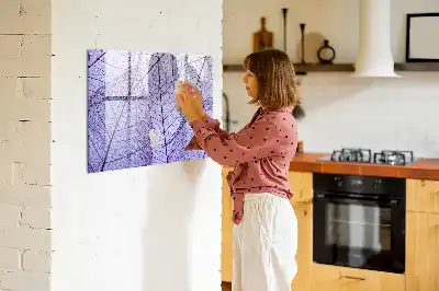 Magnetic glass dry-erase board with nature leaves design