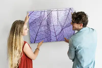 Magnetic glass dry-erase board with nature leaves design