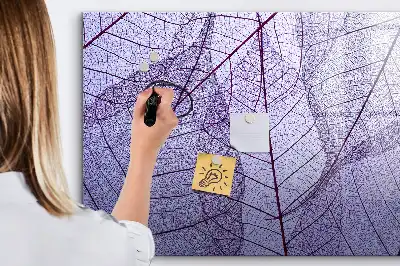 Magnetic glass dry-erase board with nature leaves design