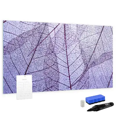 Magnetic glass dry-erase board with nature leaves design