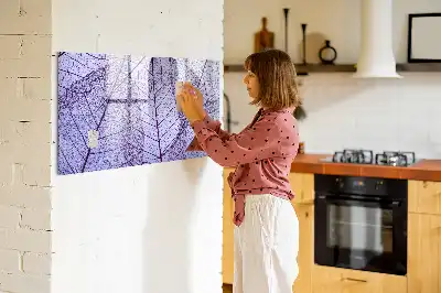 Magnetic glass dry-erase board with nature leaves design