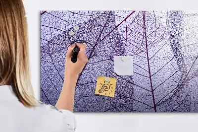 Magnetic glass dry-erase board with nature leaves design