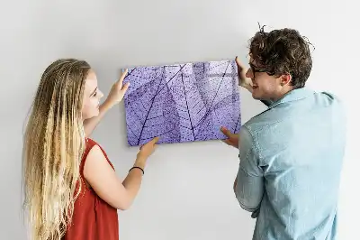 Magnetic glass dry-erase board with nature leaves design