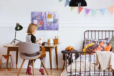 Magnetic glass dry-erase board with nature leaves design