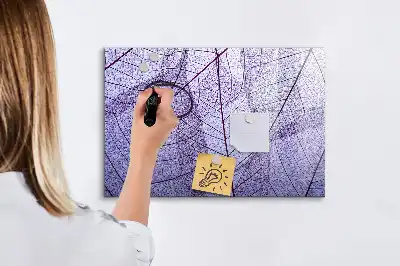 Magnetic glass dry-erase board with nature leaves design