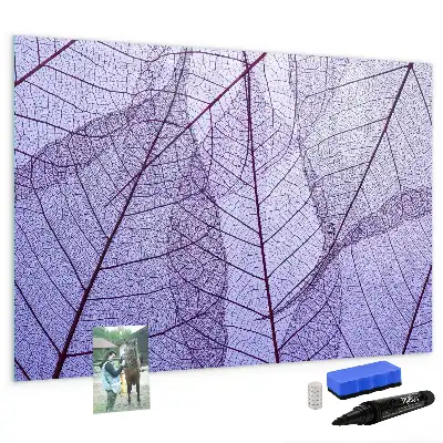 Magnetic glass dry-erase board with nature leaves design