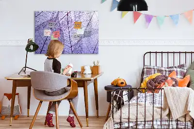 Magnetic glass dry-erase board with nature leaves design