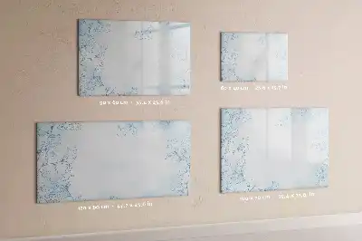 Magnetic glass dry erase board with plant sketch design