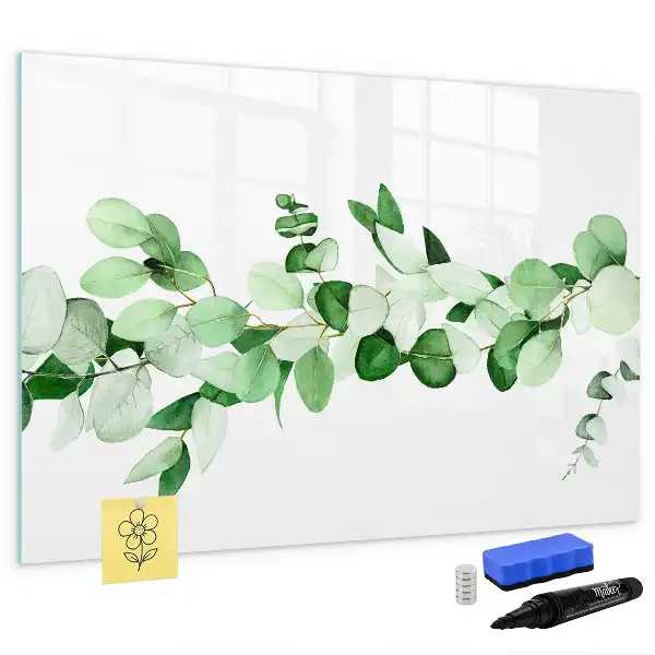 Magnetic marker board with plant branches design