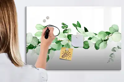 Magnetic marker board with plant branches design