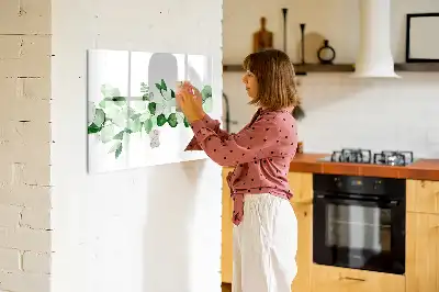 Magnetic marker board with plant branches design