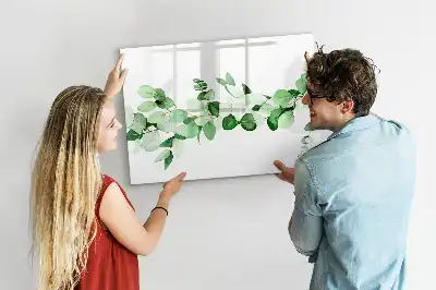 Magnetic marker board with plant branches design