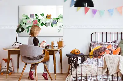 Magnetic marker board with plant branches design