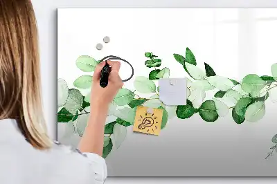 Magnetic marker board with plant branches design