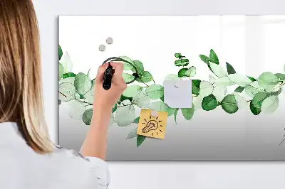 Magnetic marker board with plant branches design