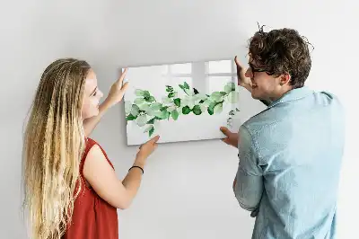 Magnetic marker board with plant branches design