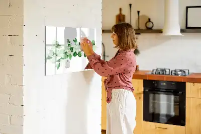 Magnetic marker board with plant branches design