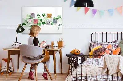 Magnetic marker board with plant branches design