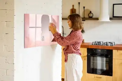 Magnetic marker board pink marble design