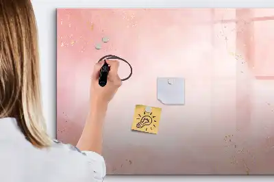 Magnetic marker board pink marble design