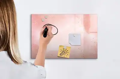 Magnetic marker board pink marble design
