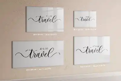 Magnetic glass dry erase board travel text design