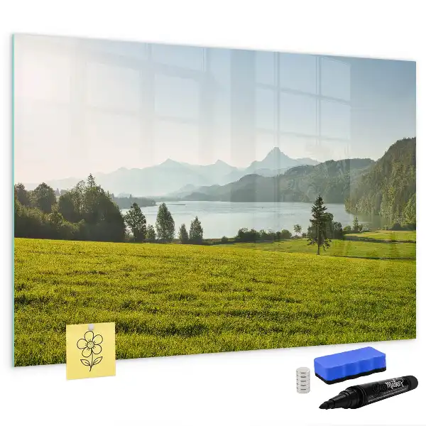 Magnetic marker board mountains and plains design